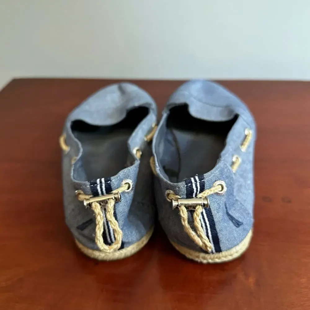 Nautica Slip On Solid Blue Rudder Espadrilles Shoes Summer 10 Coastal Beach